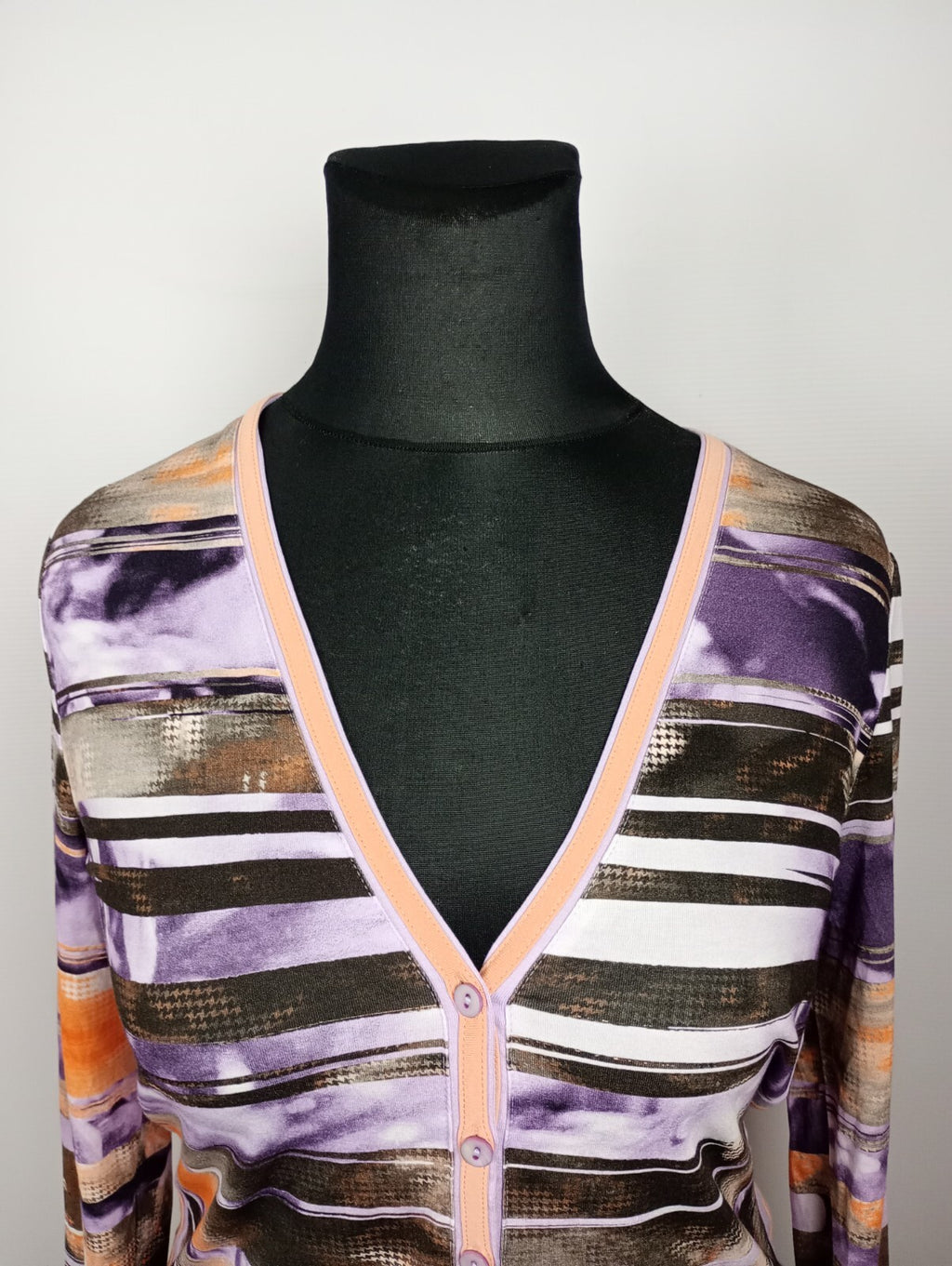 EK5272 Damen Strickjacke von Golle Haug, lila-orange, Gr.401