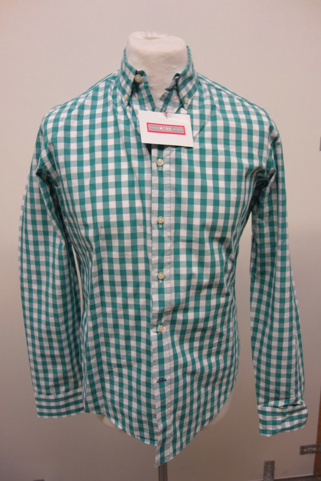 EK1298 Herren Hemd von McNeal, kariert, grün-weiß, Gr. M0