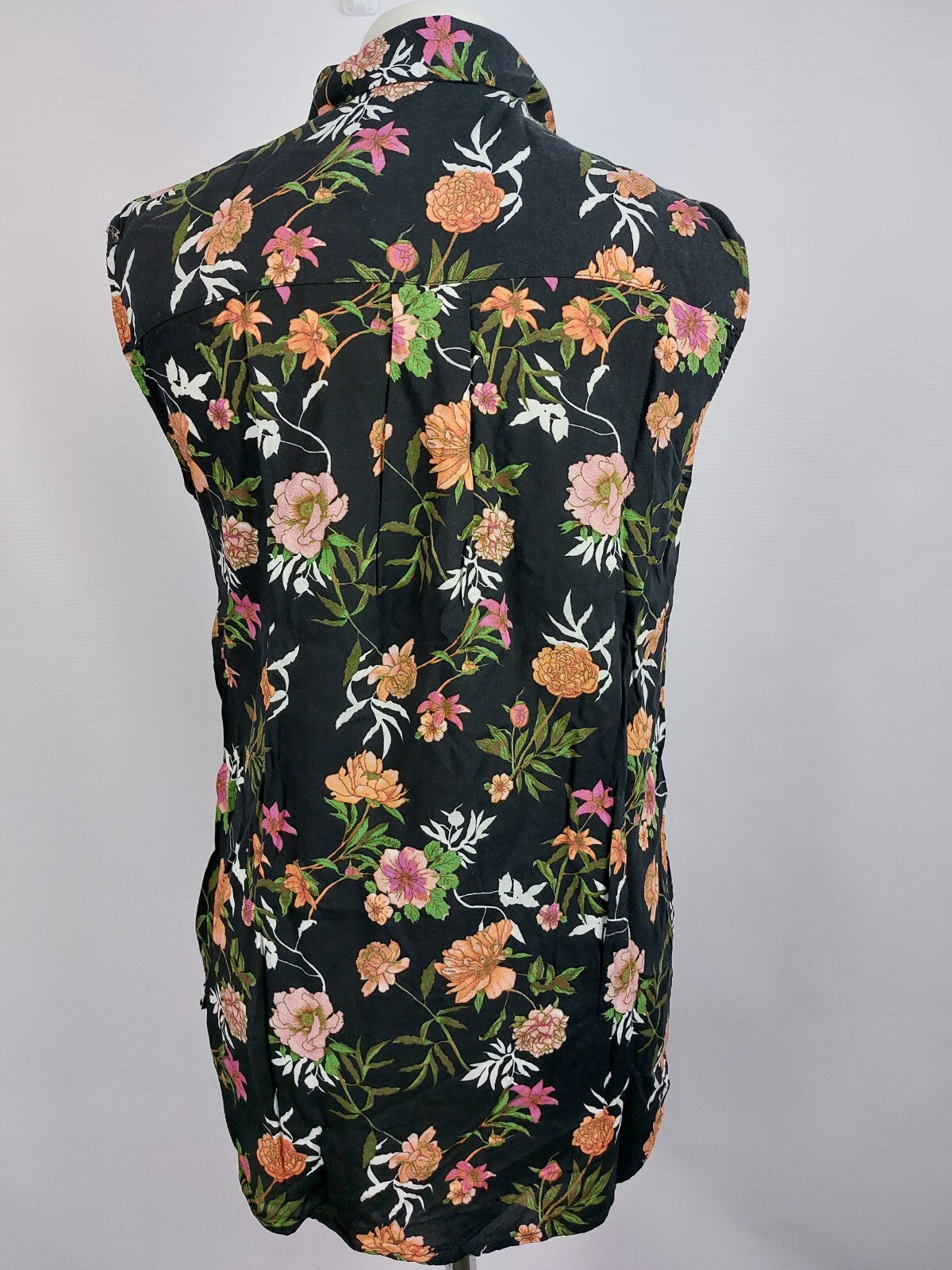 EK4367 Damen Bluse von Tom Tailor, schwarz mit Blumen, Gr. 364