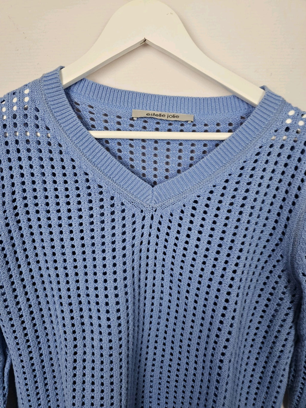 EK9093 Damen Pullover von Estelle Jolie, Hellblau, Gr. 381