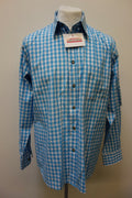 EK0886 Herren Hemd von Fuchs, blau-weiß, kariert, L0