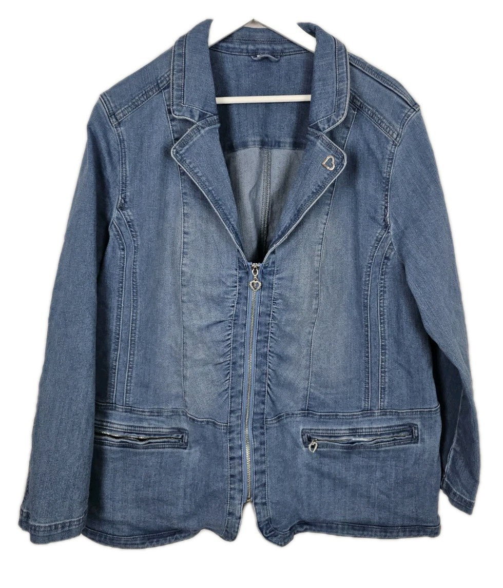 EK6166 Damen Jeansjacke, Blau, Gr. Ca. XXL0