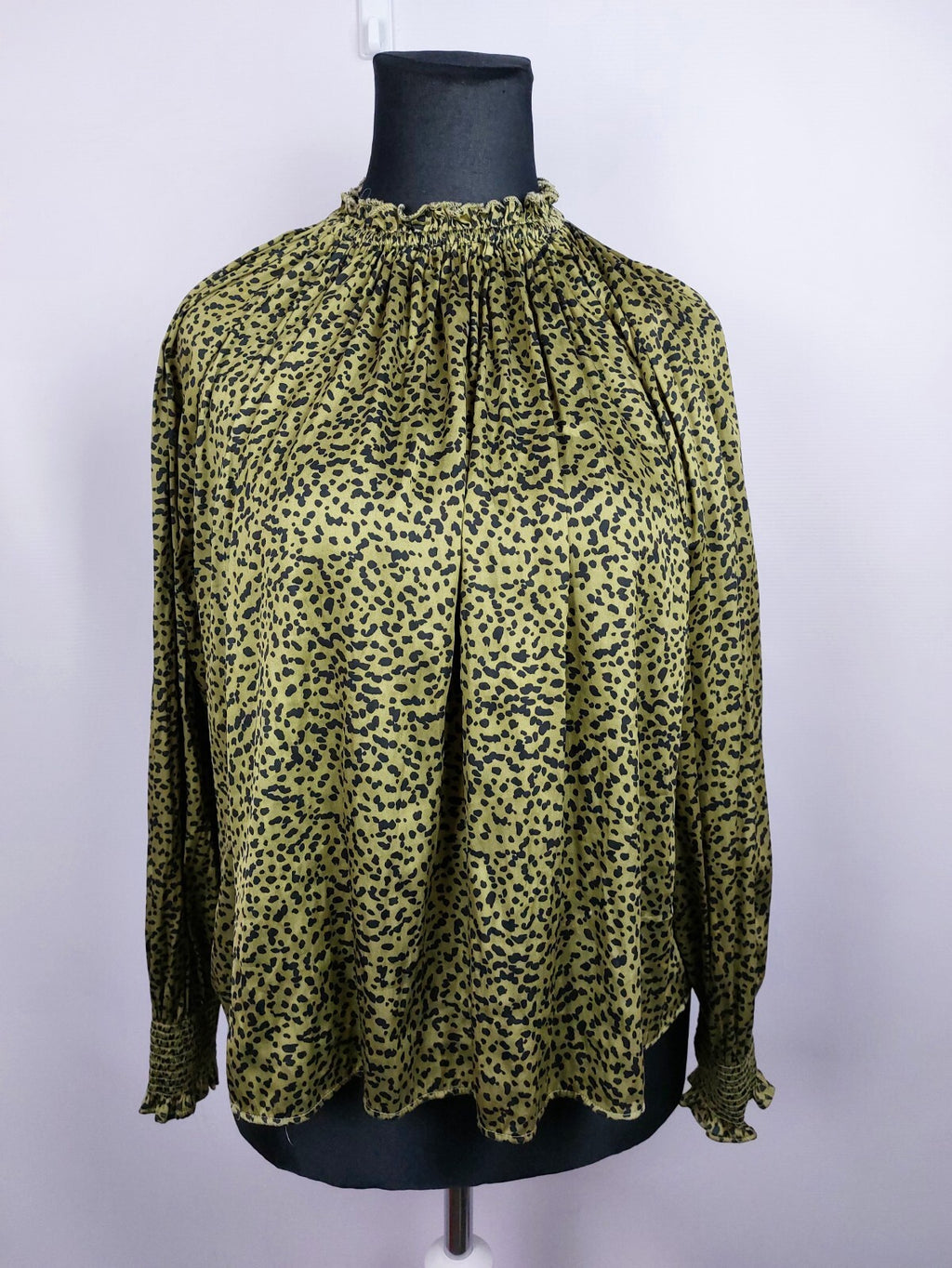 EK2388 Damen Bluse von H&M, grün/schwarz, Gr. 420