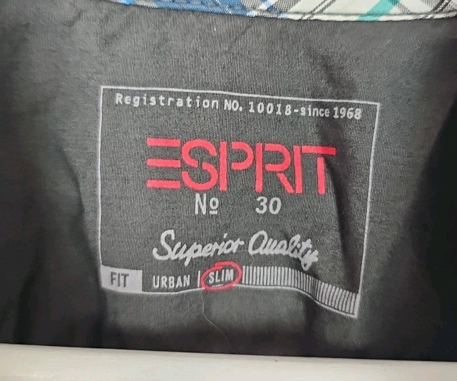 EK3366 Herren Hemd von Esprit, Gr.M, Blau Kariert1