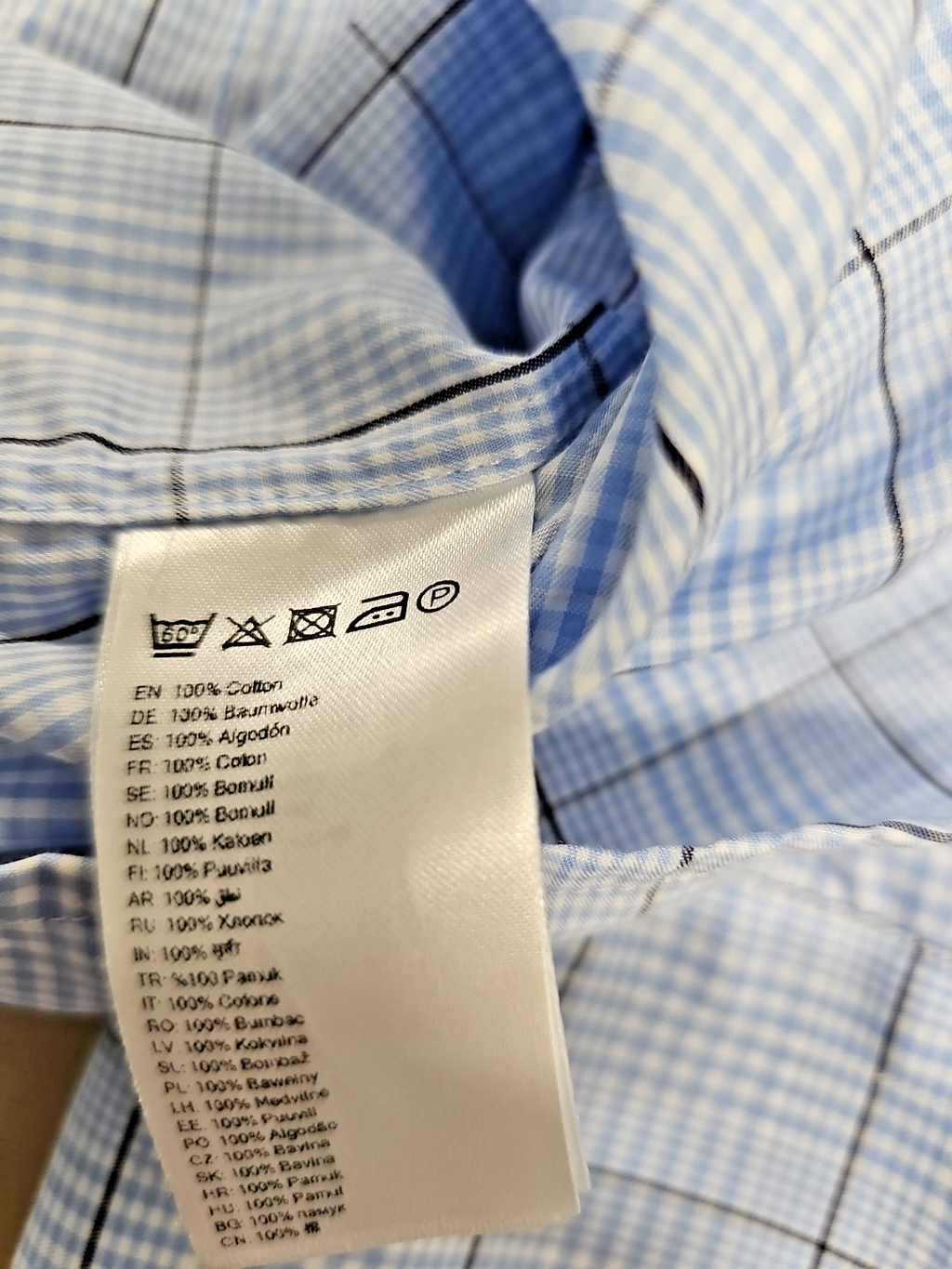 EK6215 Herrenhemd Eton Gr 46 Blau Karriert Wie Neu2