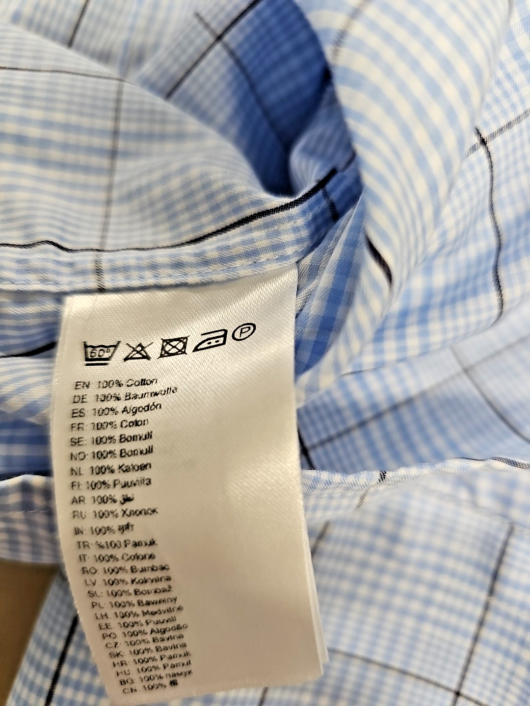 EK6215 Herrenhemd Eton Gr 46 Blau Karriert Wie Neu2