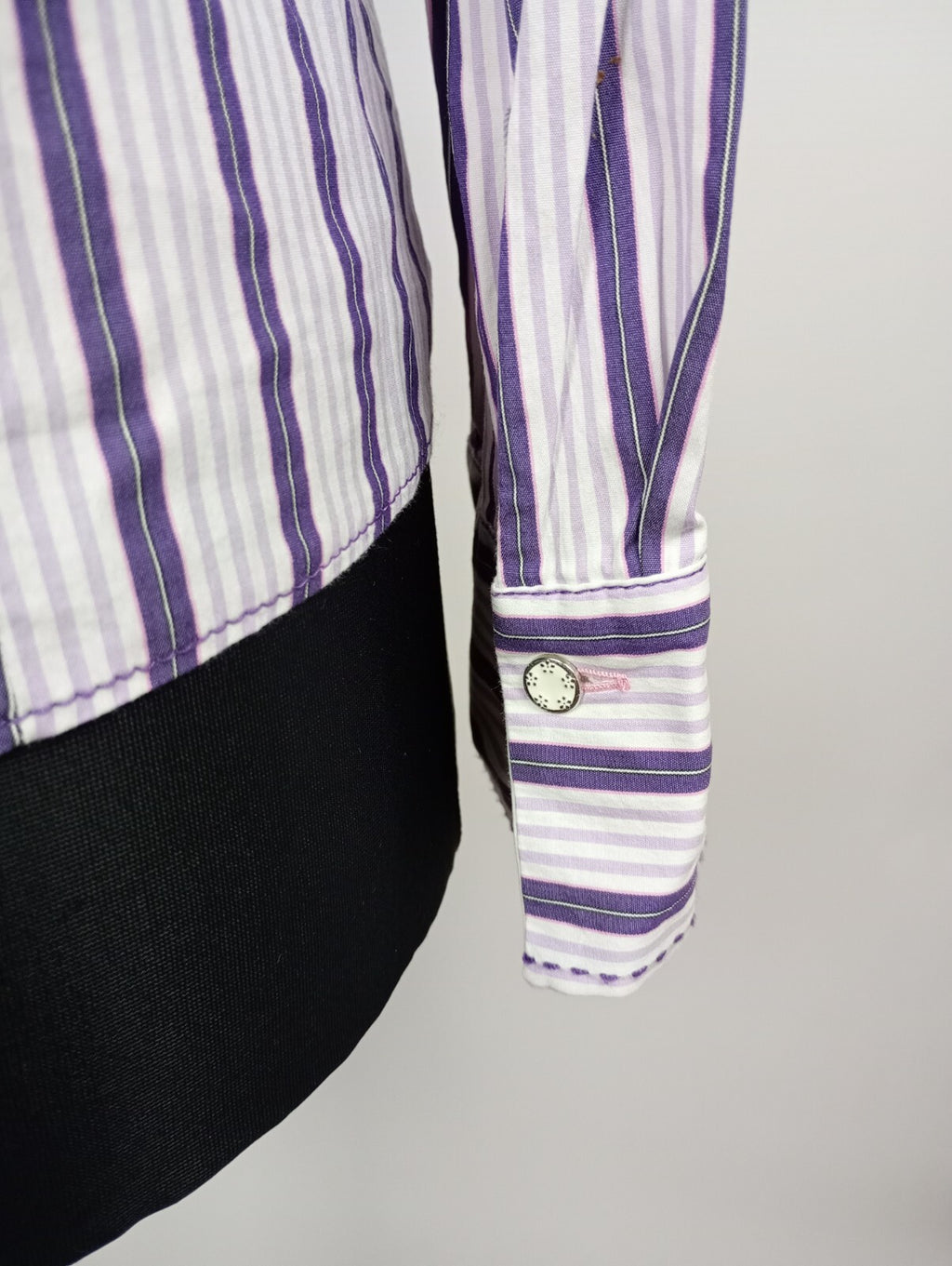 EK5337 Damen Bluse von Gerry Weber, lila/weiß gestreift, Gr. 445