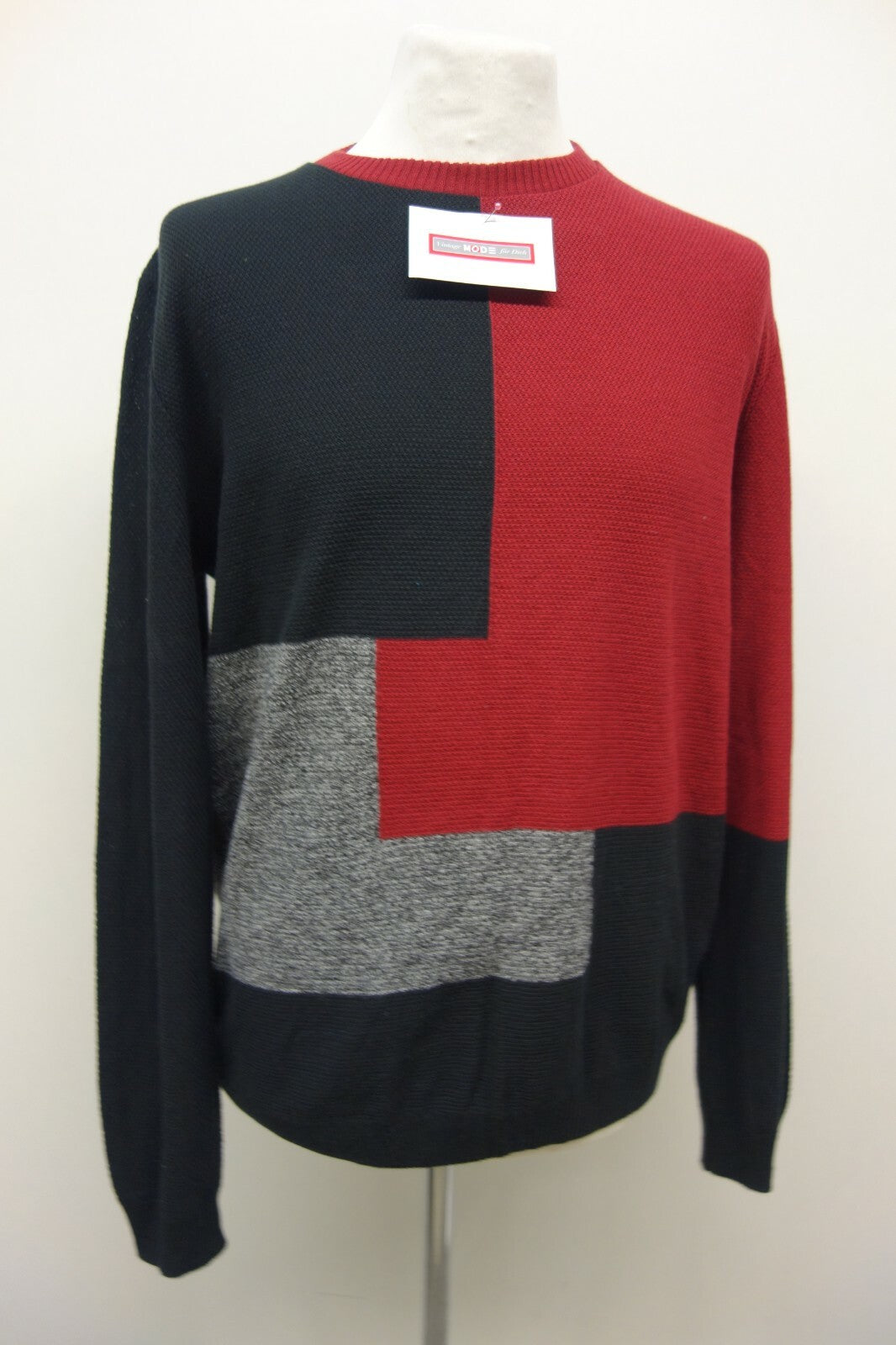 EK3978 Herren Pullover von Asos rot schwarz grau Gr. L0