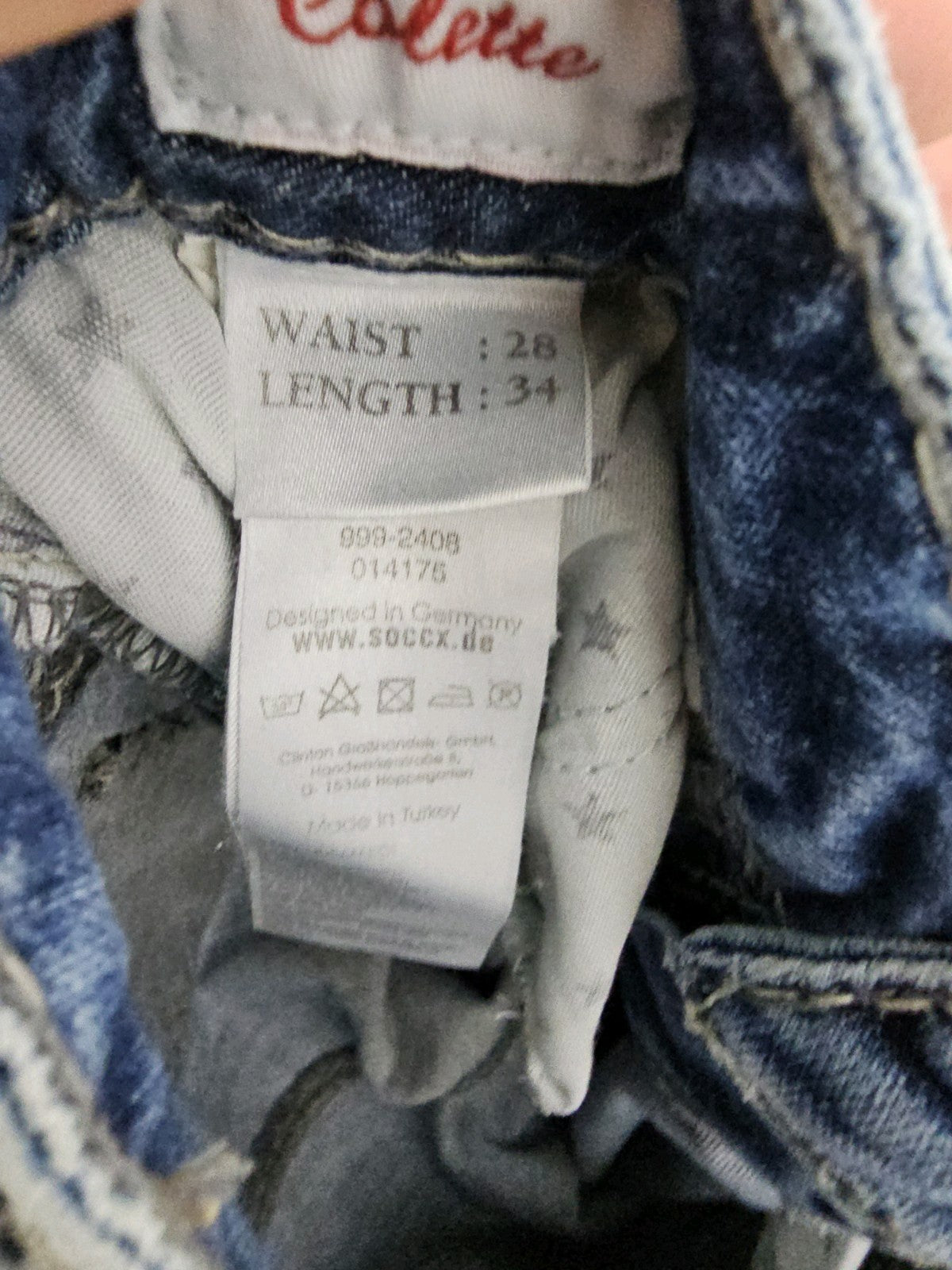 EK9261 Damen Jeans von Soccx, Blau, Gr. W28 L345