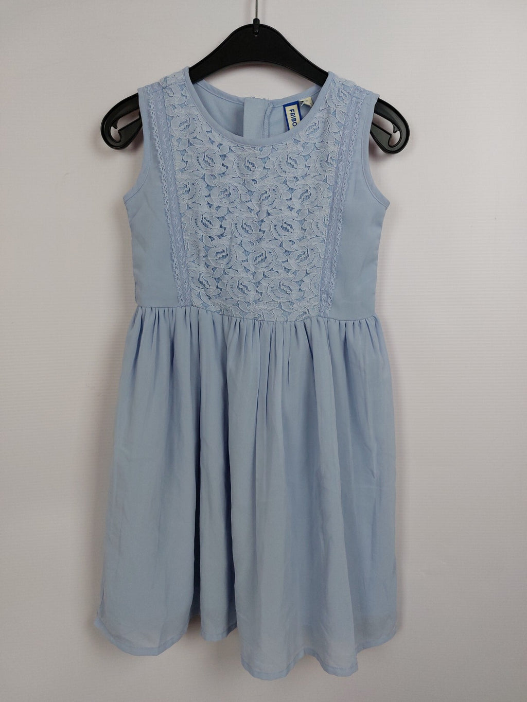 EK1914 Mädchen Kleid von Friboo, hellblau, Gr.110/116 (5/6 Y)0
