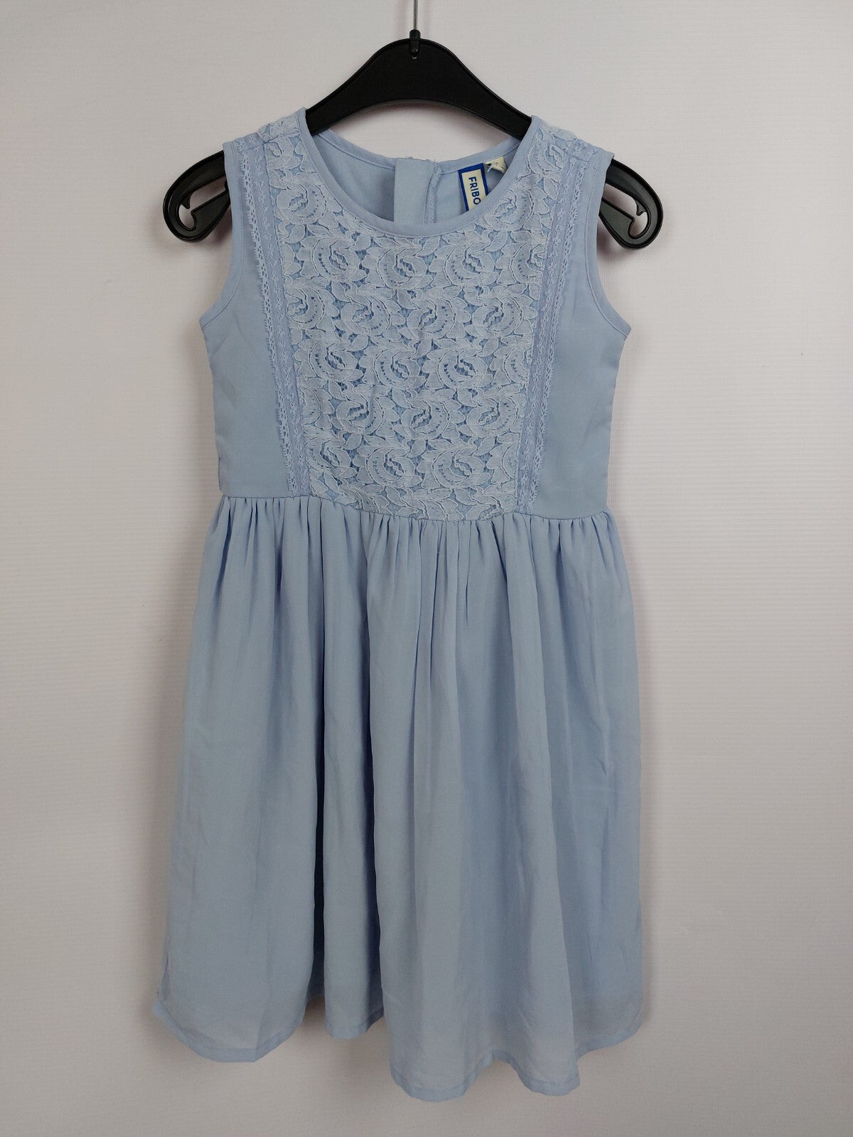 EK1914 Mädchen Kleid von Friboo, hellblau, Gr.110/116 (5/6 Y)0