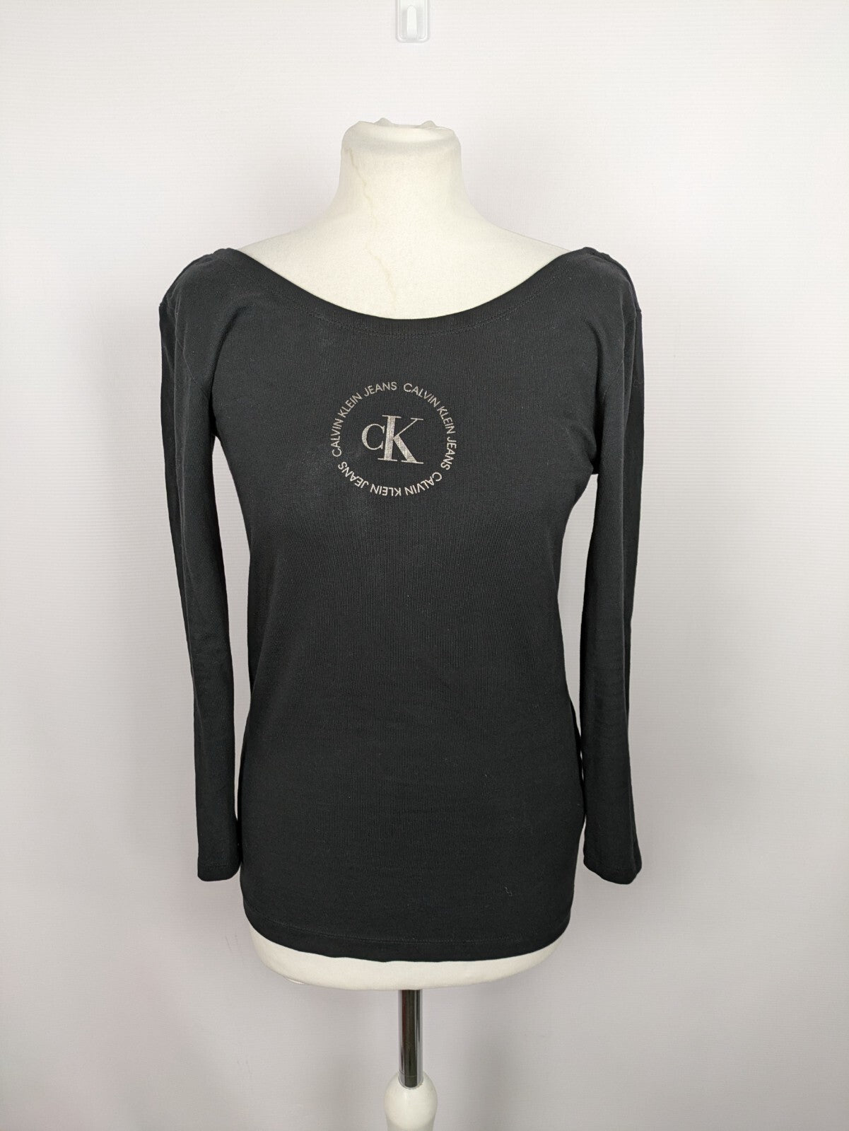 EK5092 Damen Langarmshirt von Calvin Klein, schwarz, Gr. 36/380