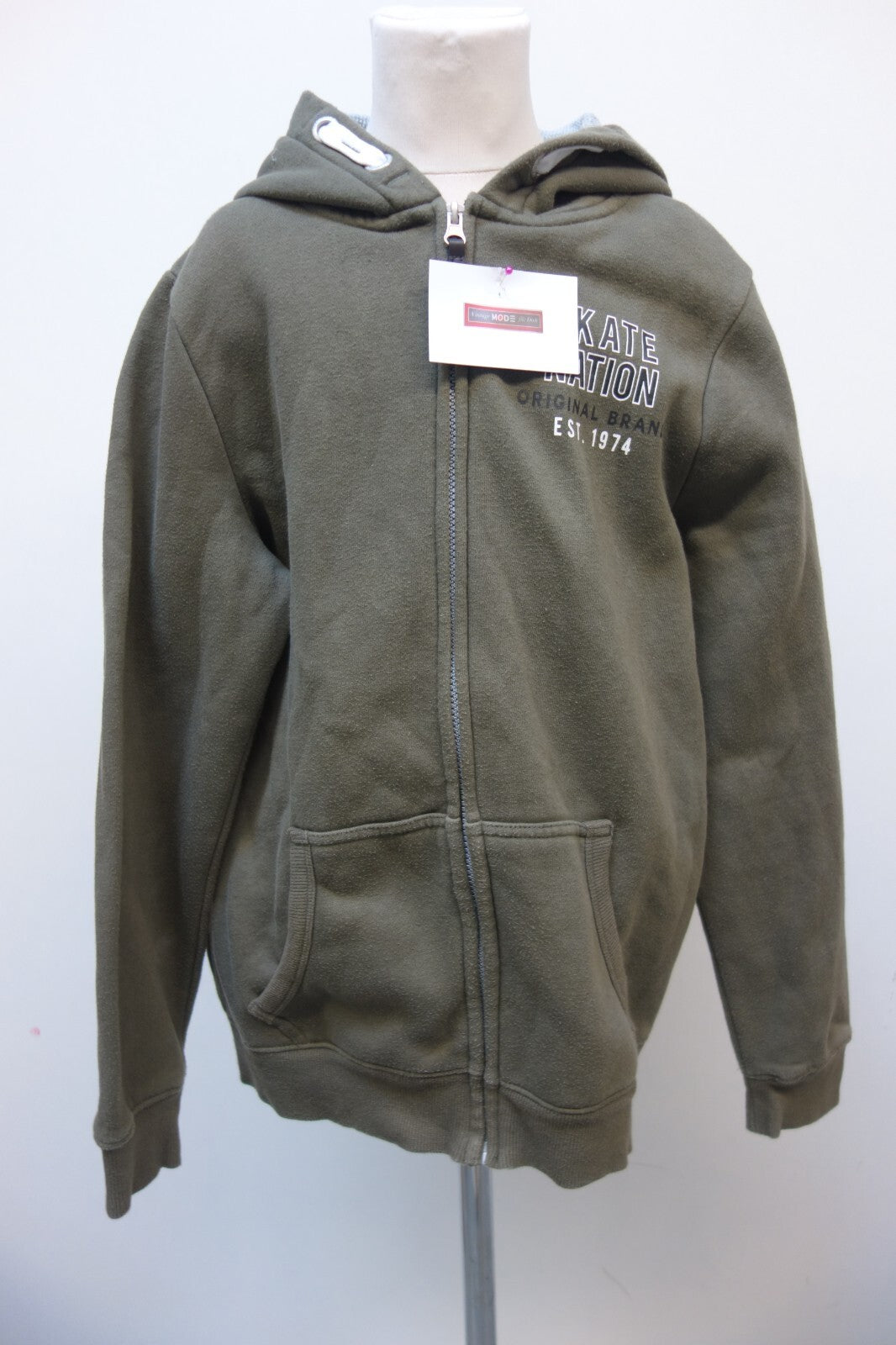 EK2436 Kinder Sweatjacke von Skate Nation, grün, Gr. 158/1640