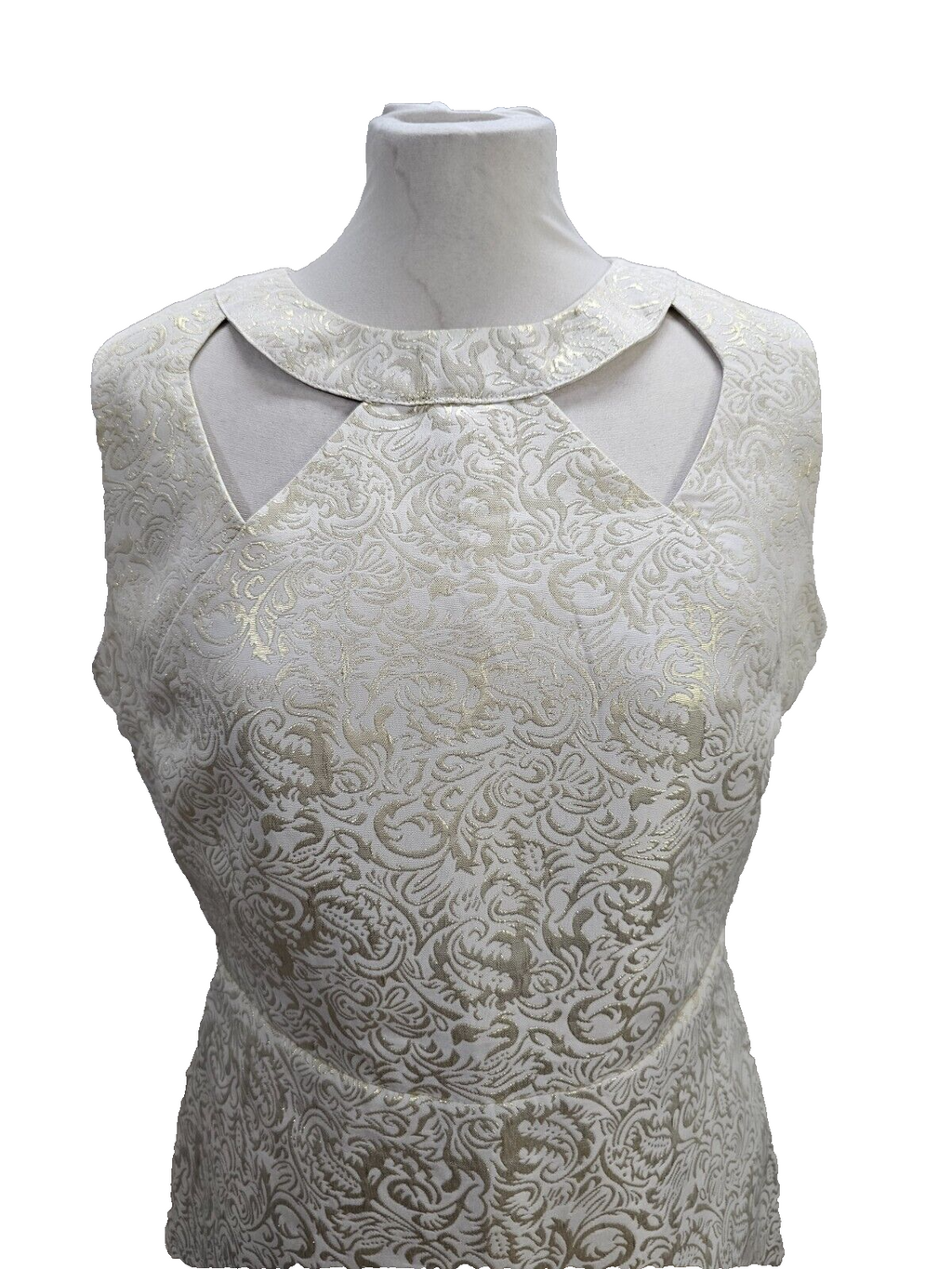 EK2852 Damen Kleid von Little Mistress, weiß/gold, Gr. 421