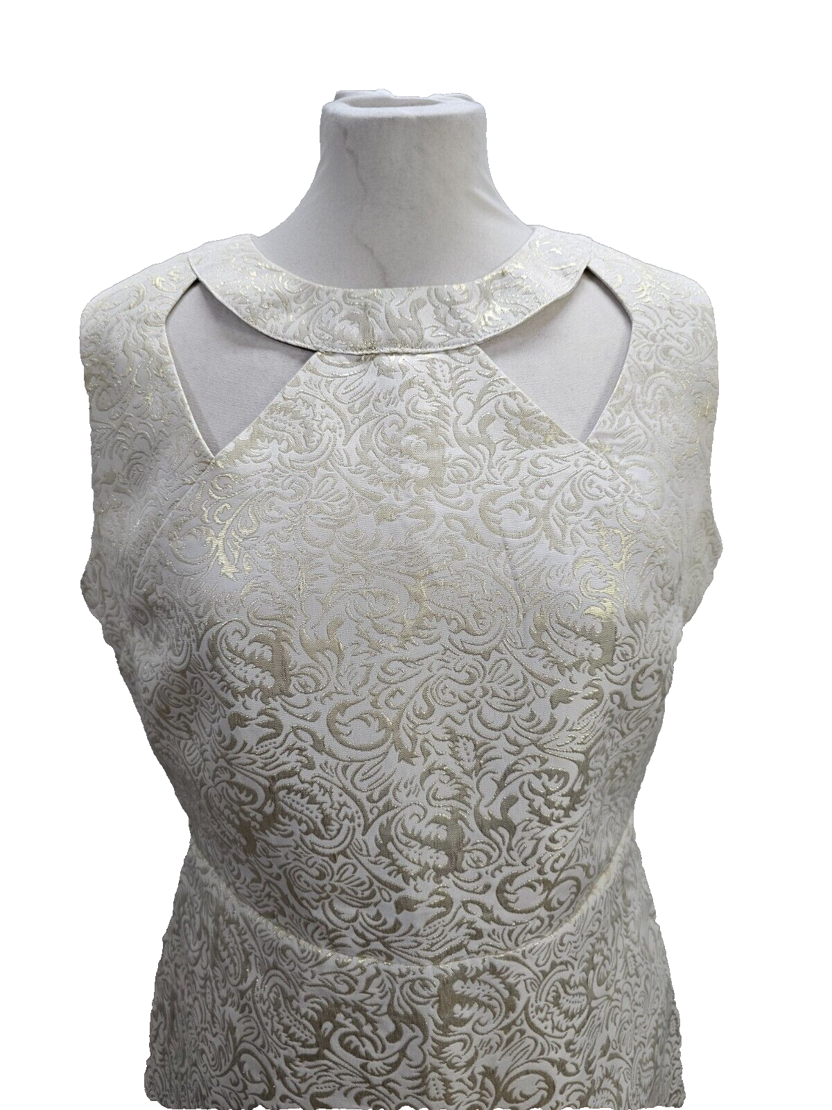 EK2852 Damen Kleid von Little Mistress, weiß/gold, Gr. 421