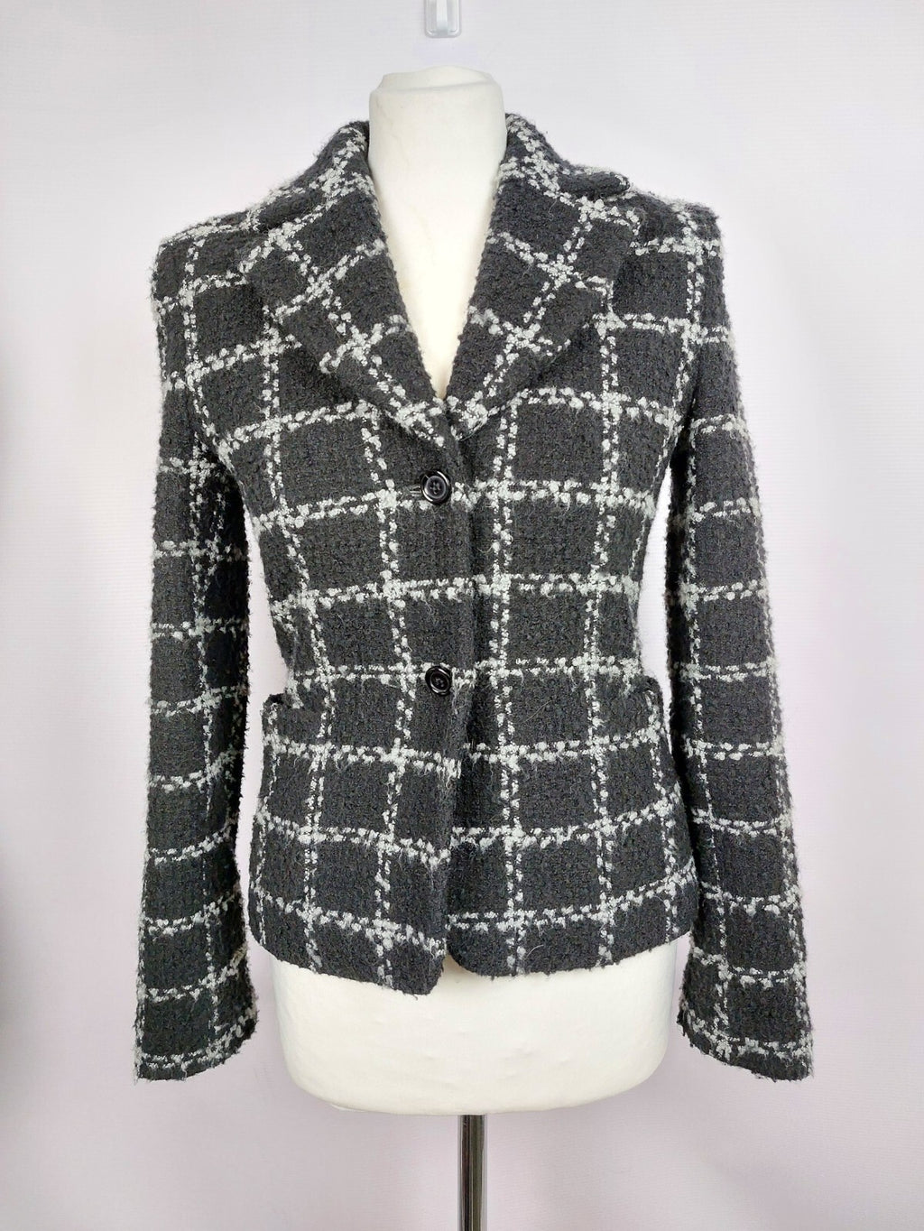 EK3988 Damen Blazer von More&More, schwarz mit weiß, Gr. 340