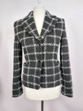 EK3988 Damen Blazer von More&More, schwarz mit weiß, Gr. 340
