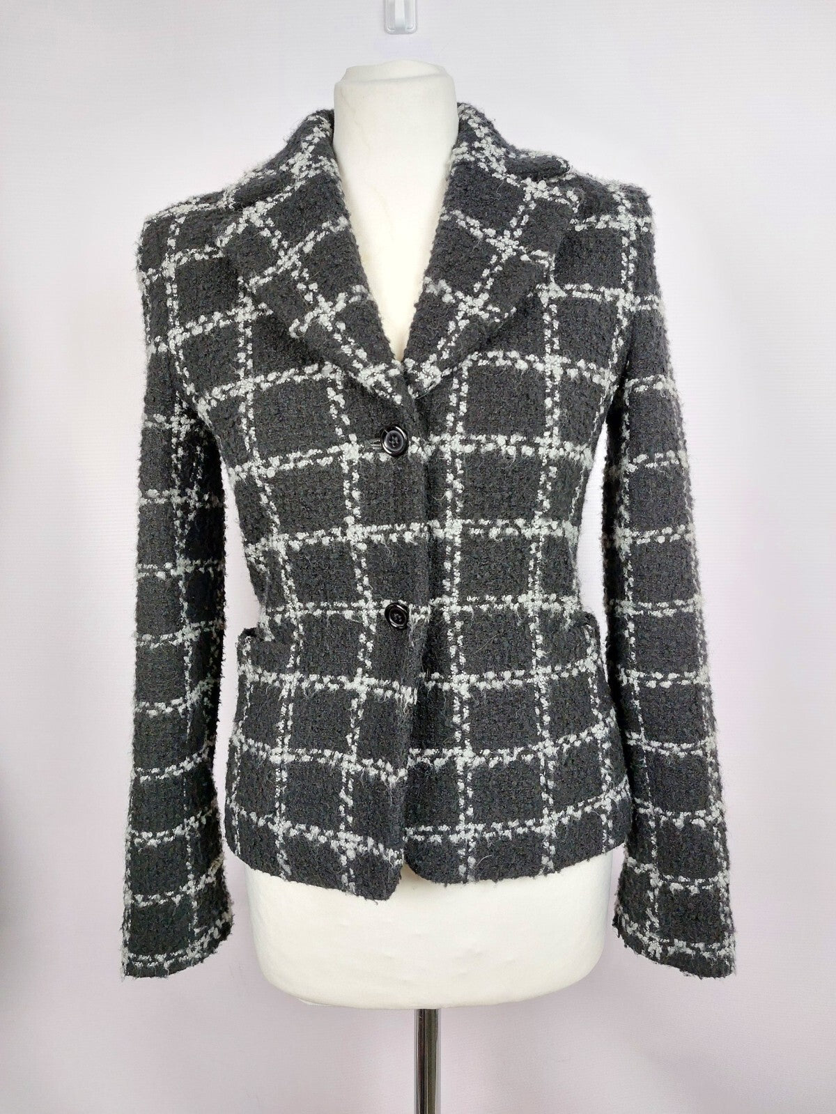 EK3988 Damen Blazer von More&More, schwarz mit weiß, Gr. 340