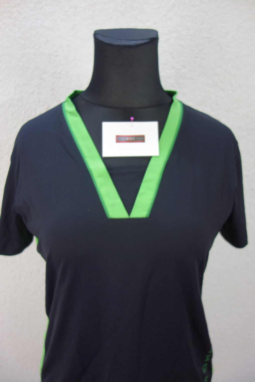 EK2742 Damen Sport T-Shirt von Röhnisch, schwarz/grün, Gr. M+1