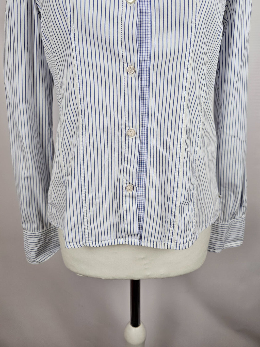 EK5658 Damen Bluse von Zaffiri, weiß/blau gestreift, Gr. 362