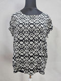 EK0223 Damen Bluse von Up Fashion, schwarz/weiß, Gr. L0