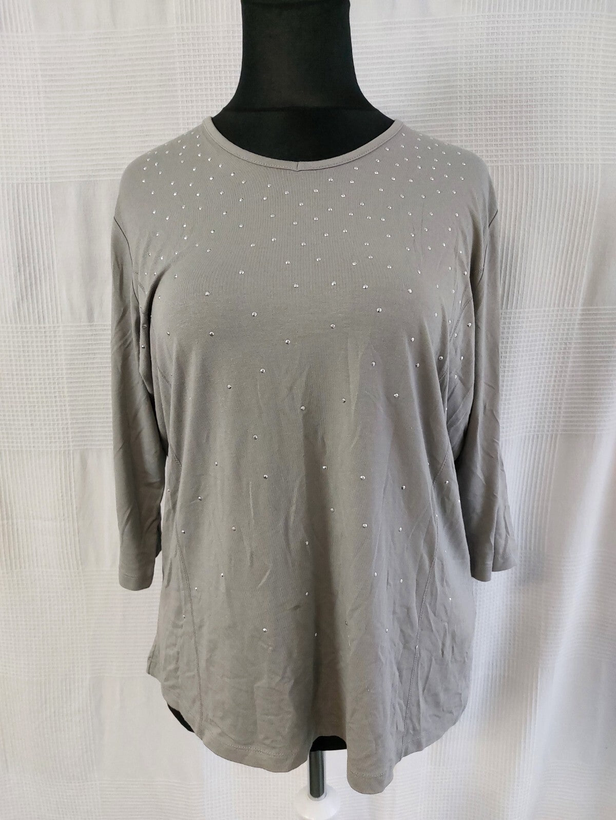 EK3436 Damen Shirt von Bexleys, grau mit Strasssteinen, Gr.XL0