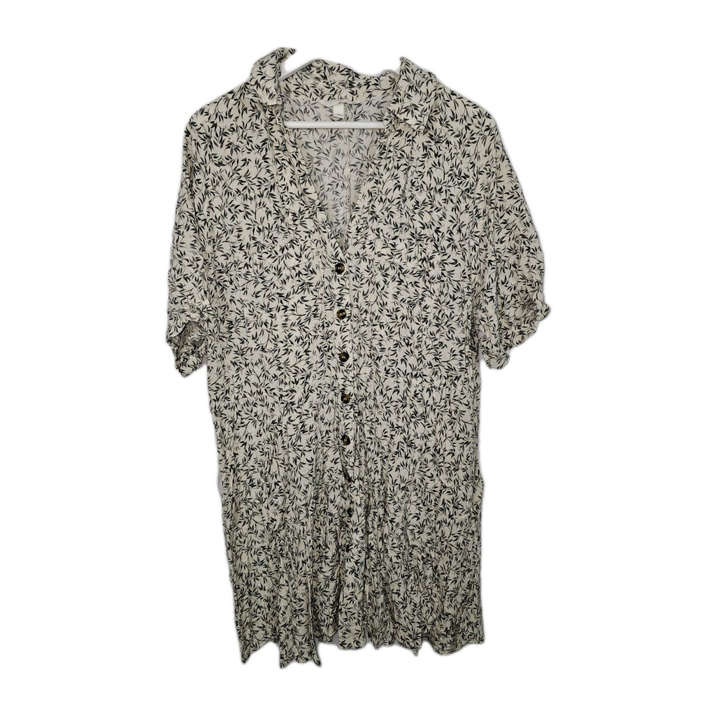 EK10262 Damen Bluse von H&M, beige mit Pflanzenmuster, Gr.XL0