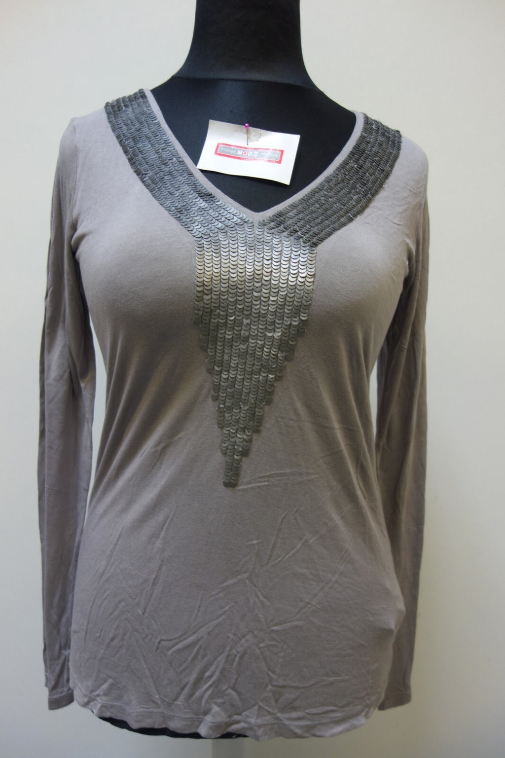 EK2233 Damen Langarmshirt von heine, grau, Gr. 400
