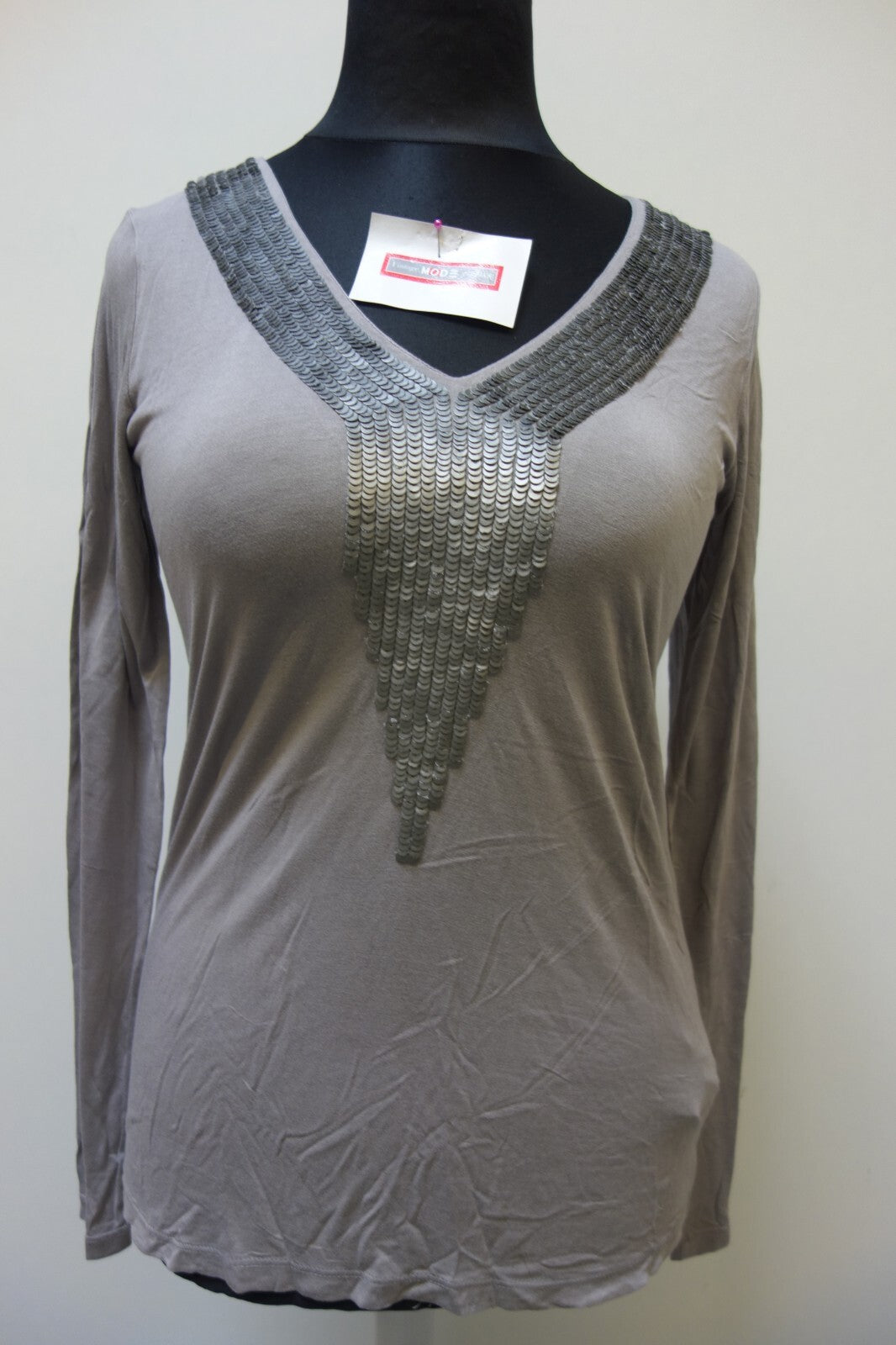 EK2233 Damen Langarmshirt von heine, grau, Gr. 400