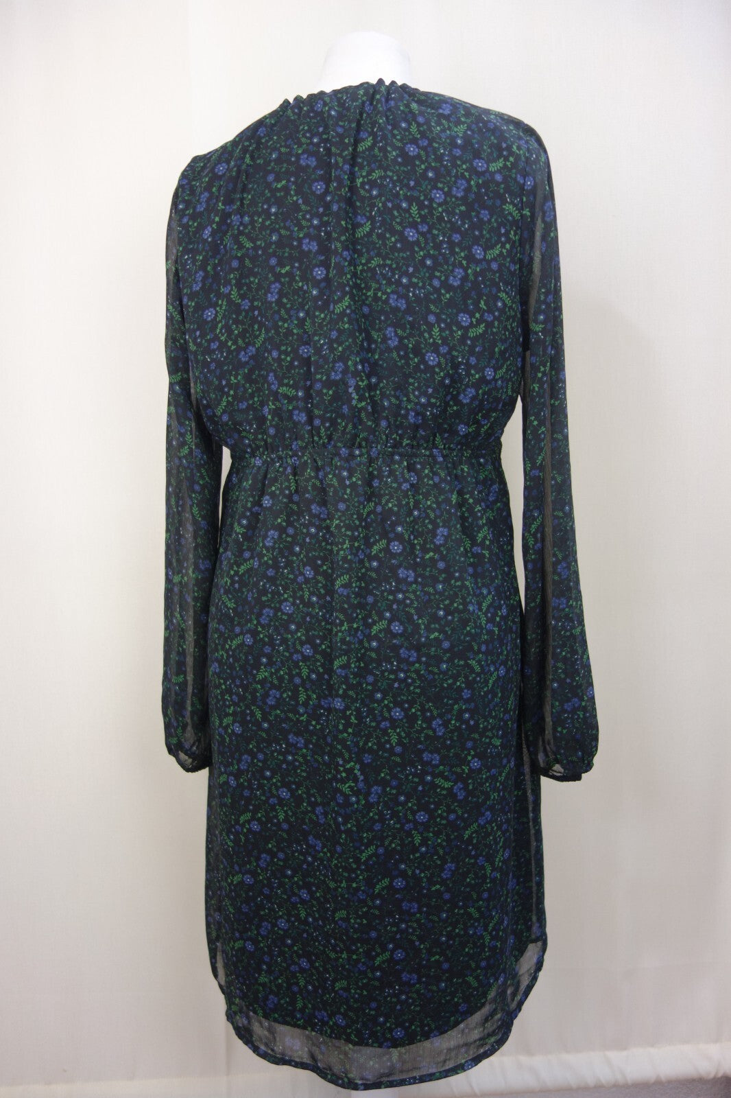 EK2936 Damen Kleid, schwarz mit Blumenmuster, Gr.L3