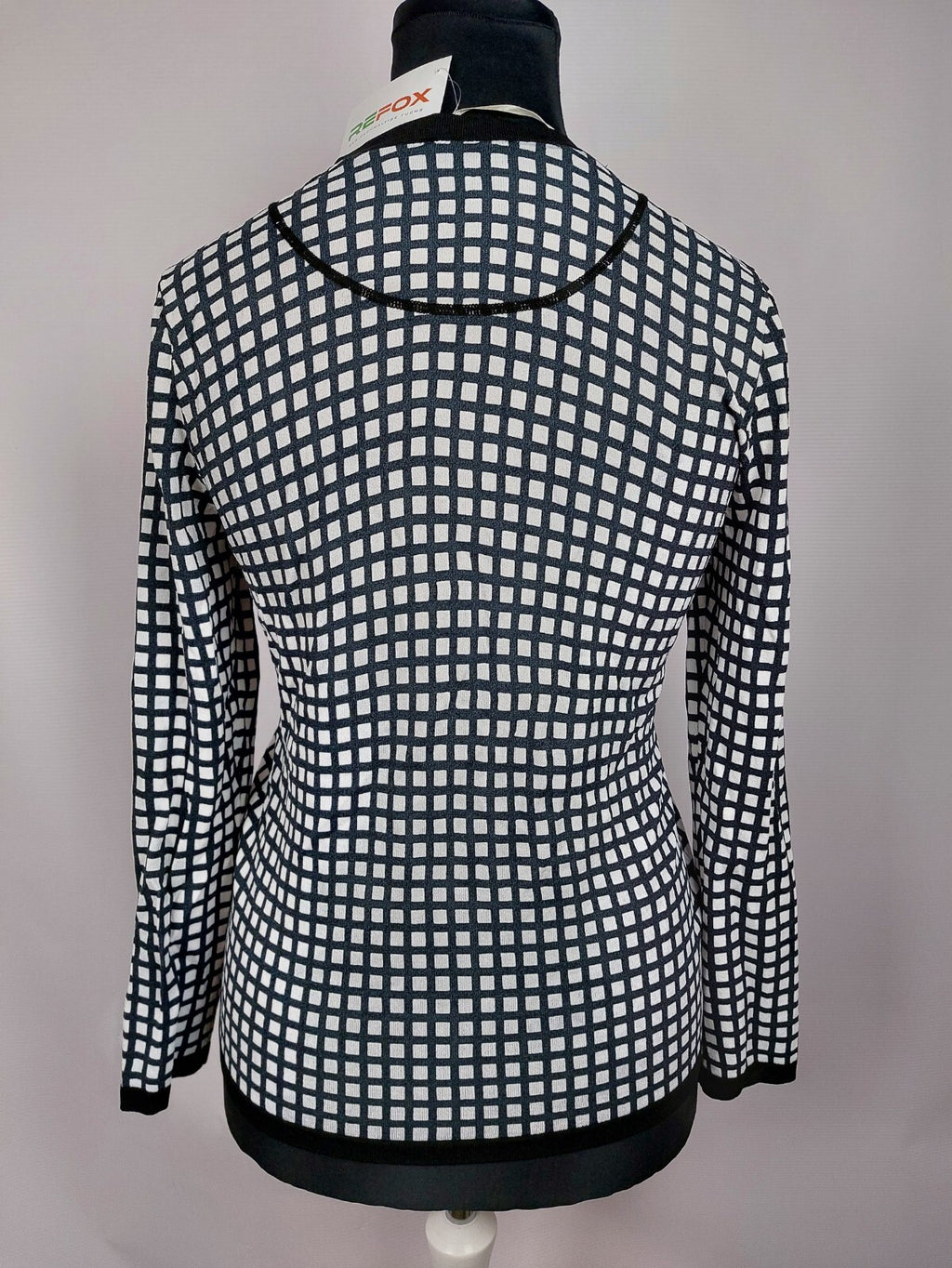 EK5070 Damen Strickjacke von Frank Walder, schwarz-weiß, Gr.426