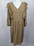 EK4669 Damen Kleid von Object, braun/weiß, Gr. 380