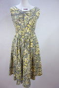 EK4720 Damen Kleid, gelb-grau-weiß gemustert, Gr. XS/S0
