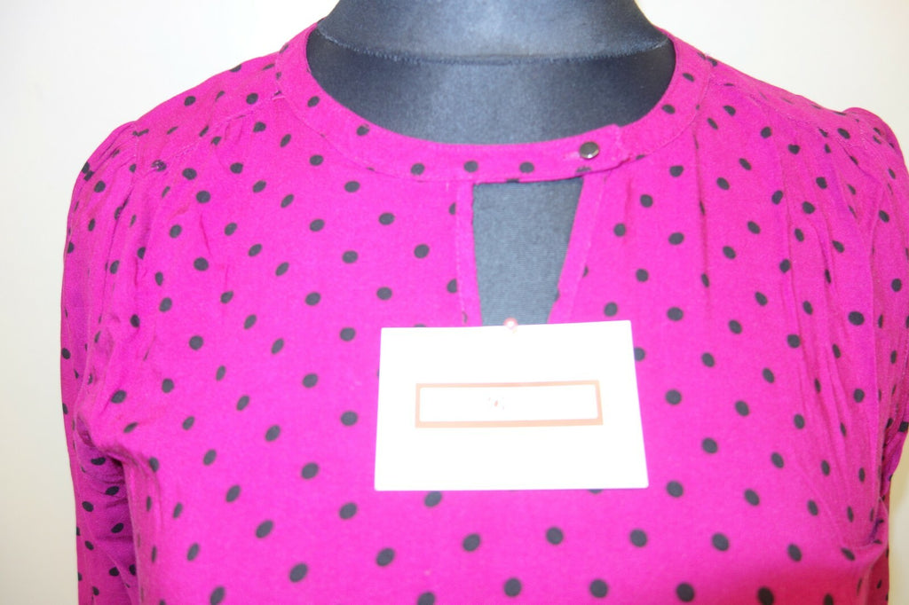 EK1446 Damen Bluse von Transa, pink mit Punkten, Gr. M1