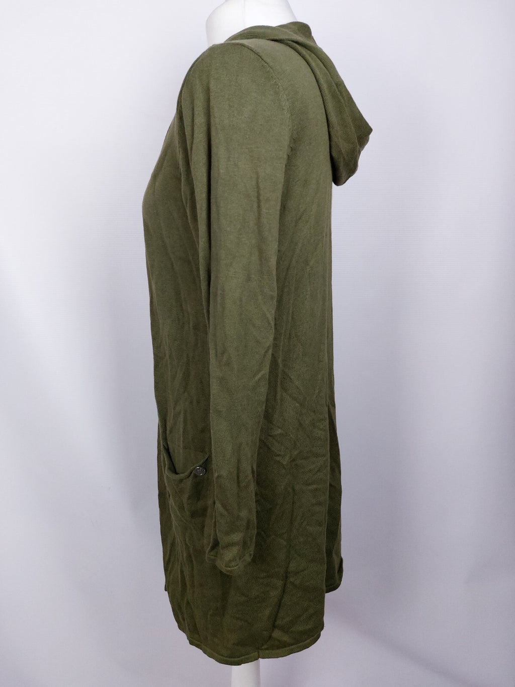 EK4817 Damen Strickjacke von cést Paris, olivgrün, Gr. 344
