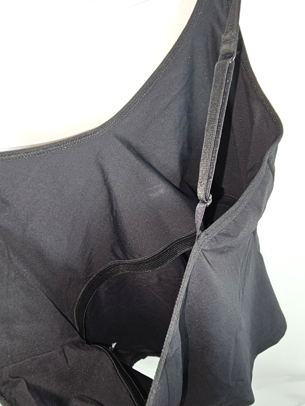 EK8056 Damen Top mit eingenähten Bustier, schwarz, Gr.S4
