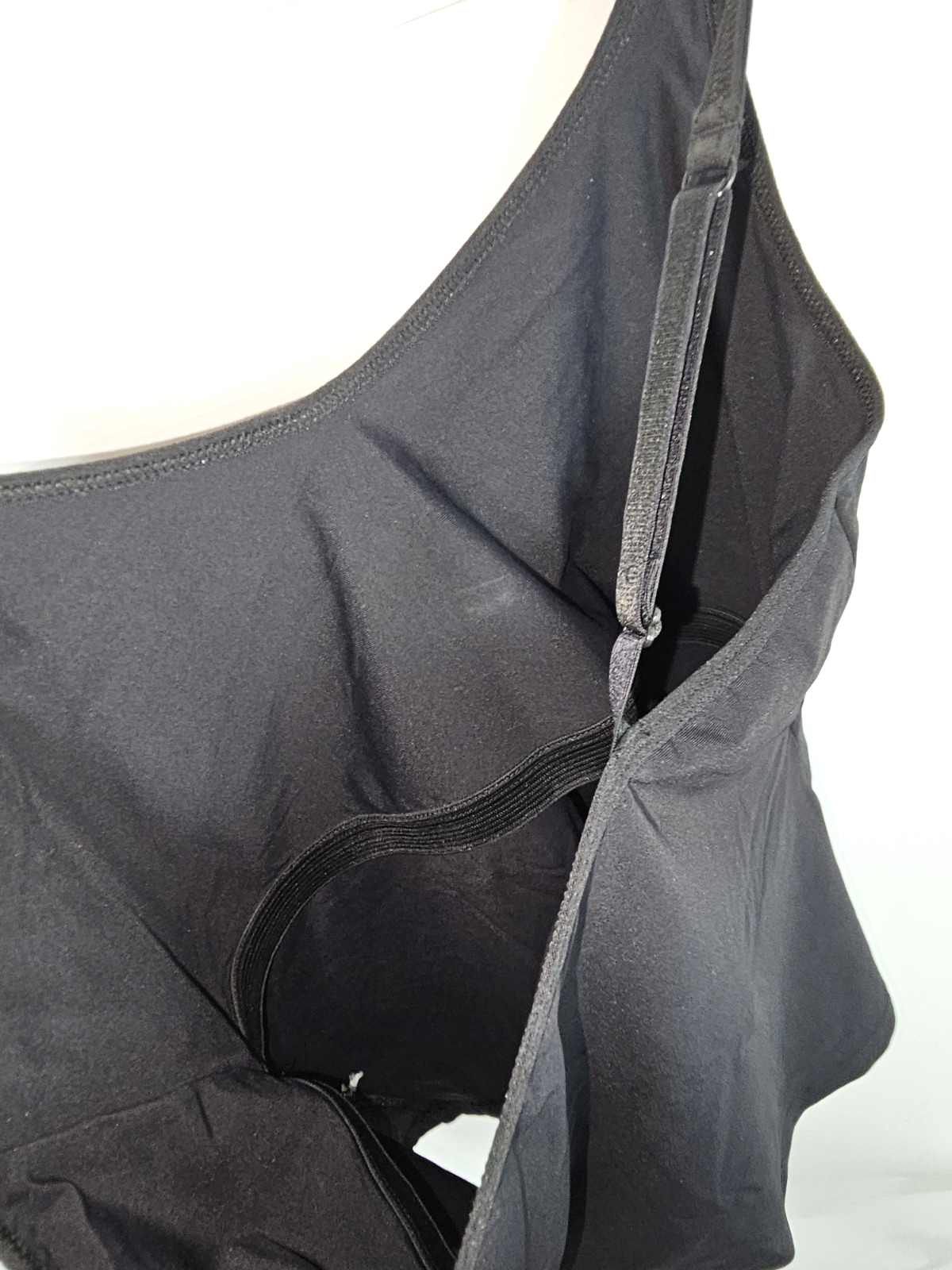 EK8056 Damen Top mit eingenähten Bustier, schwarz, Gr.S4
