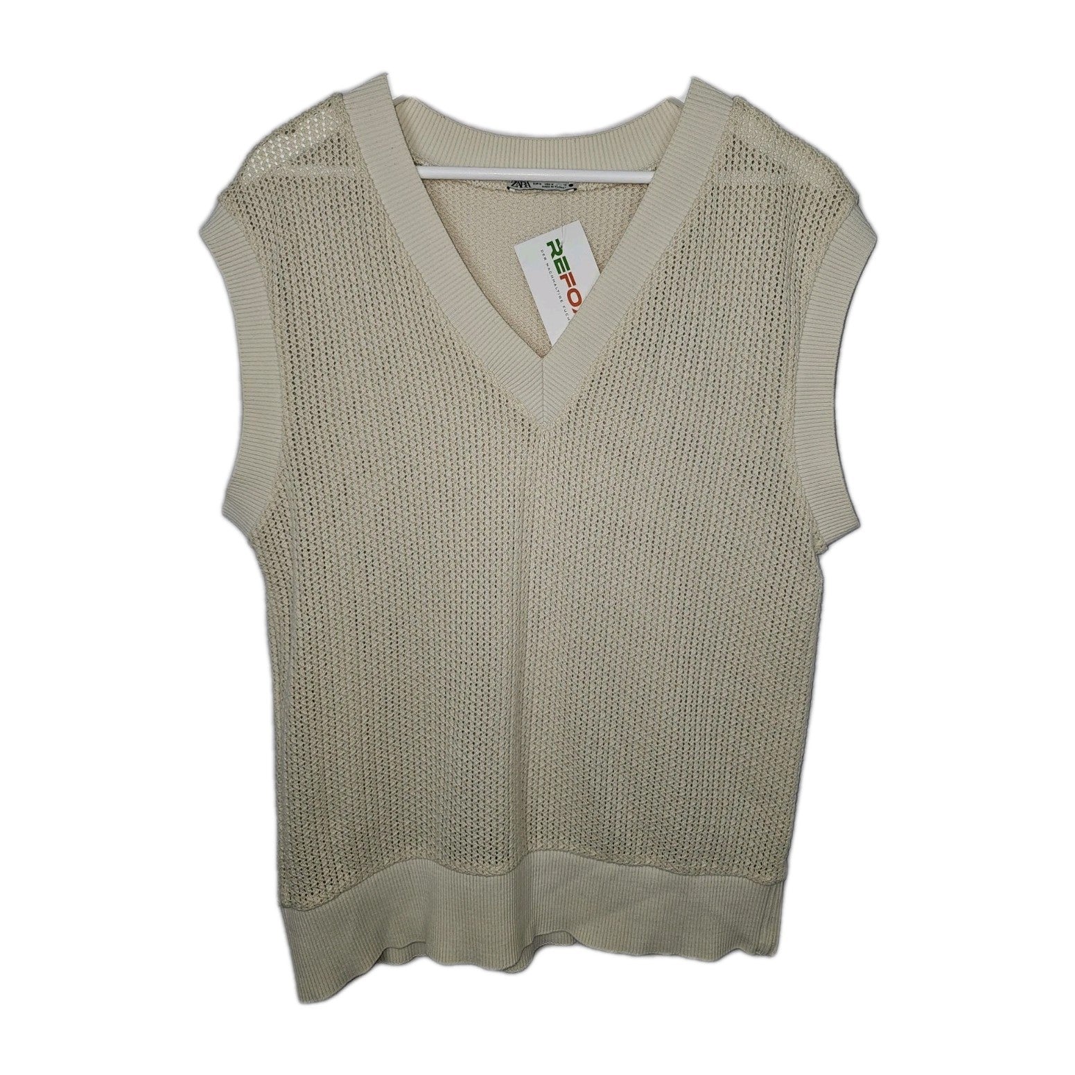 EK8824 Damen Pullunder von Zara, beige, Gr.M0