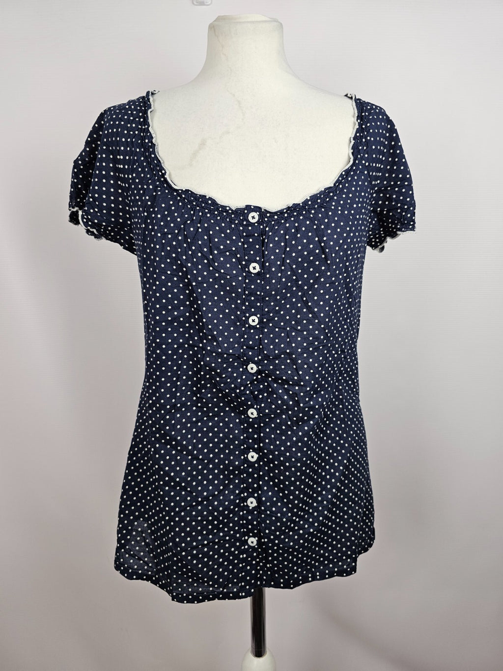 EK5481 Damen Bluse von Esprit, blau, weiß gepunktet, Gr. 360