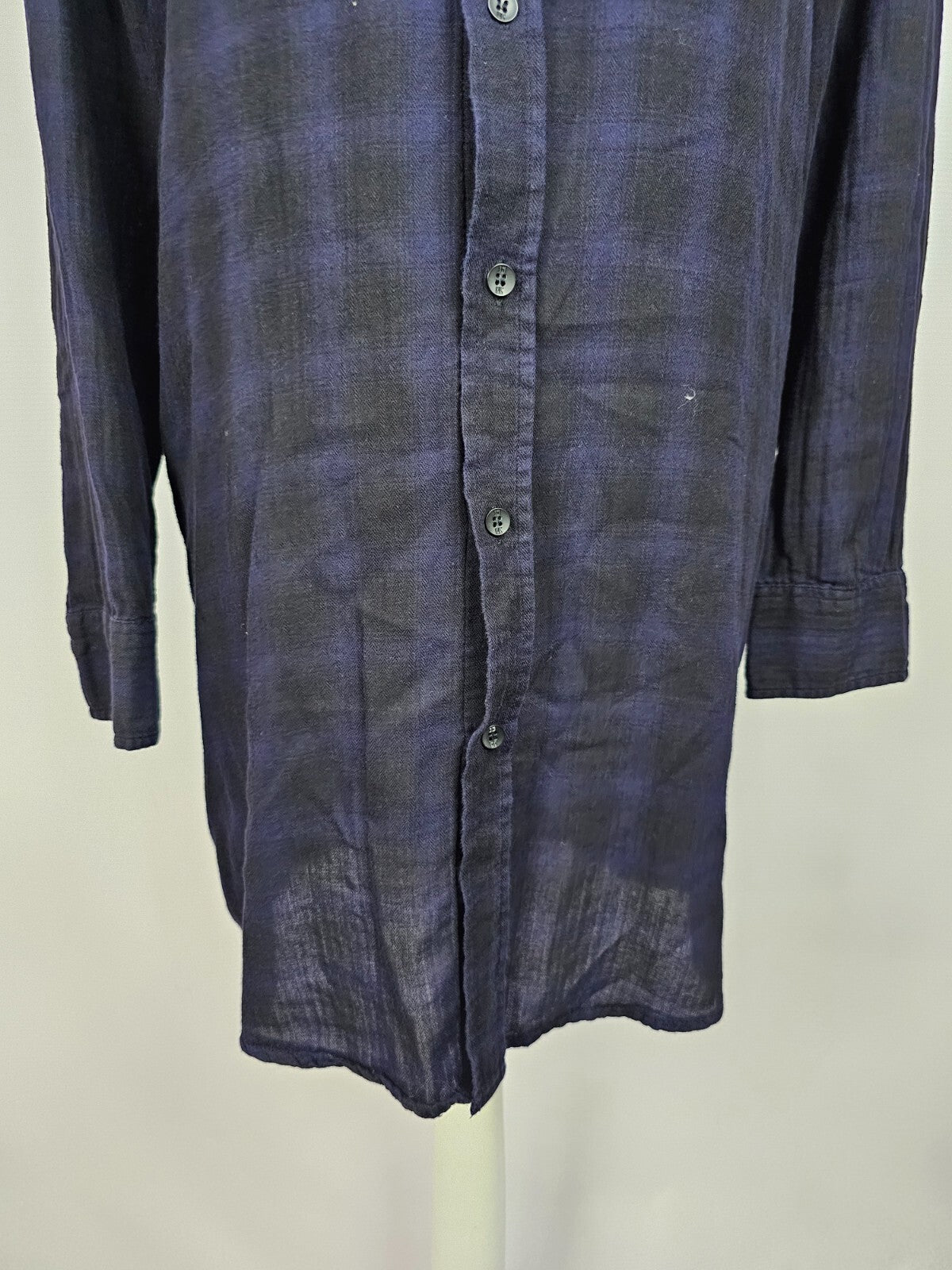 EK5374 Damen Blusenkleid von The Shirt, dunkellila/schwarz kariert, Gr. M2