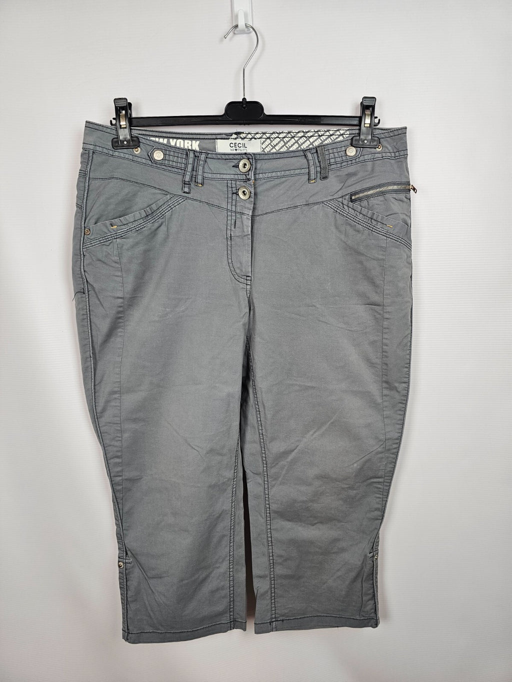 EK5687 Damen  Capri Hose von Cecil, grau, Gr. W340