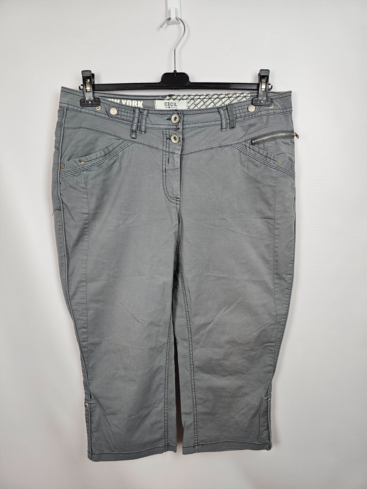 EK5687 Damen  Capri Hose von Cecil, grau, Gr. W340
