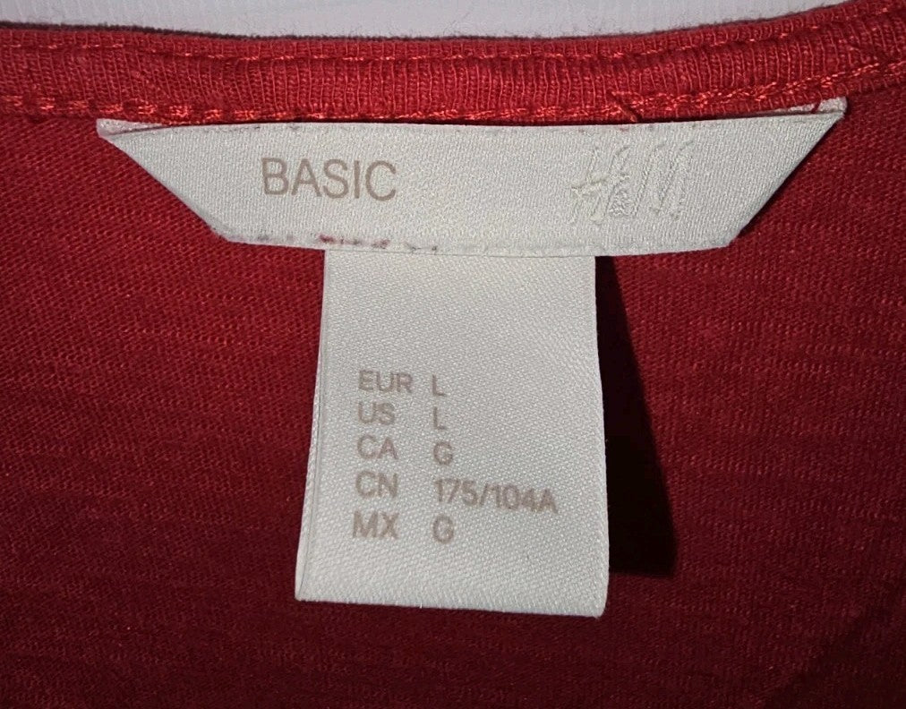 EK9434 Damen Kleid Basic H&M Gr.L Rot1