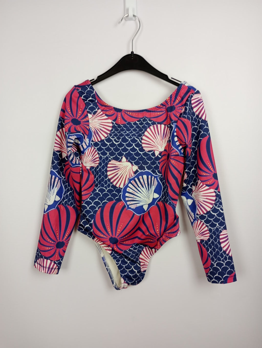 EK5264 Mädchen Badeanzug langarm von PUC, blau/pink/weiß, Gr. 8Y0