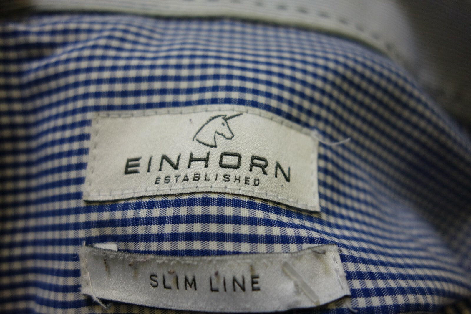 EK0247 Herren Hemd von Einhorn, kariert, blau, 394