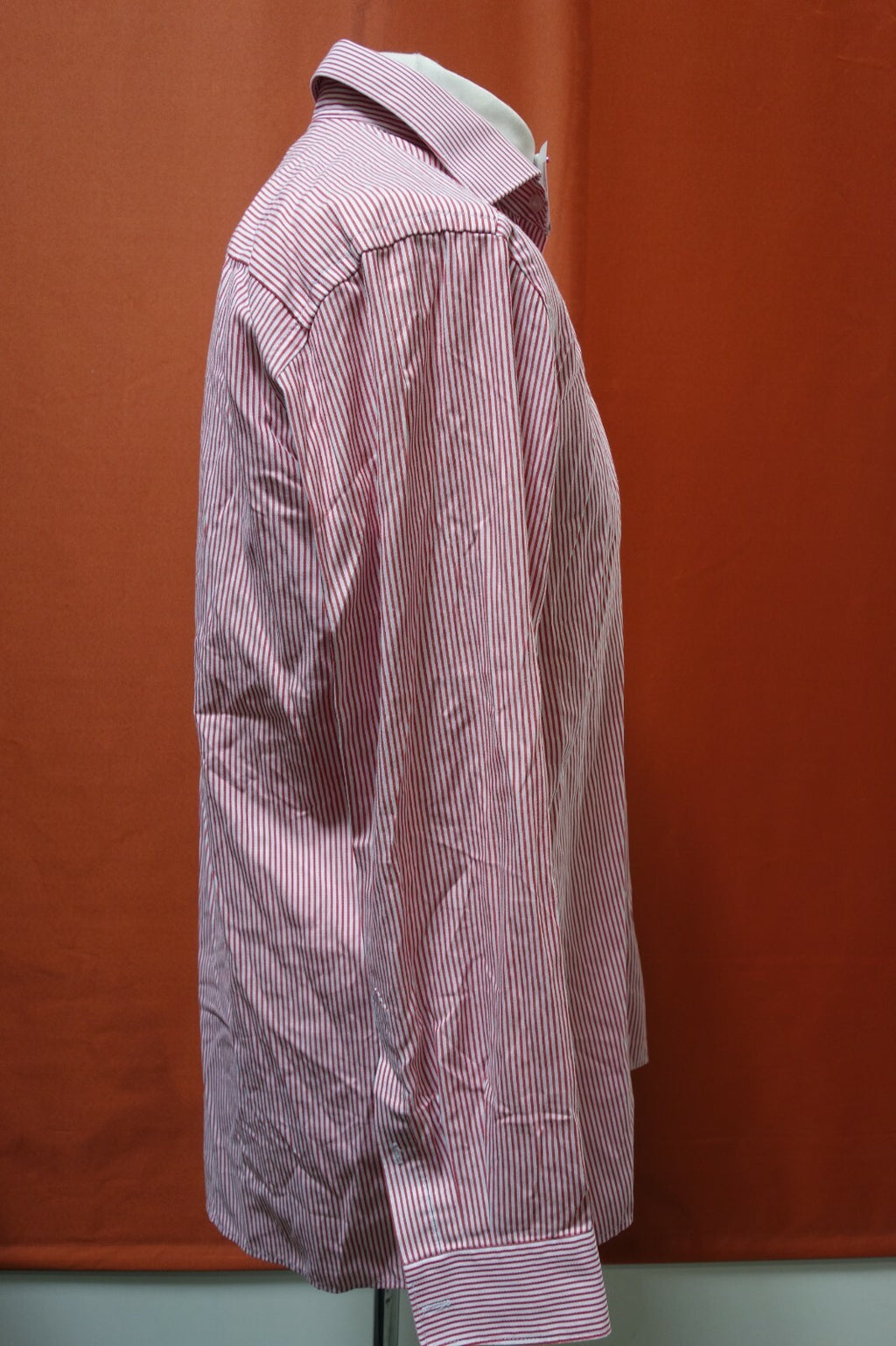 Herren Hemd Olymp Gr 40 rot weiss gestreift Langarm E 03742