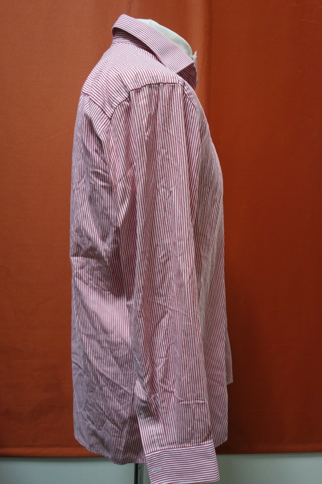 Herren Hemd Olymp Gr 40 rot weiss gestreift Langarm E 03742