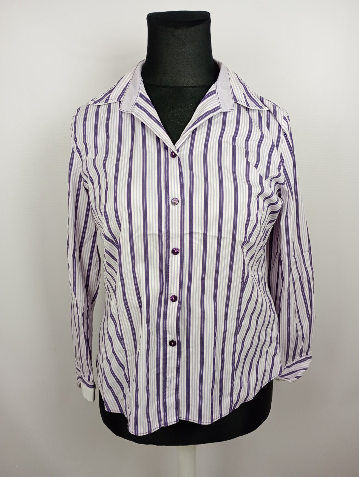 EK5337 Damen Bluse von Gerry Weber, lila/weiß gestreift, Gr. 440