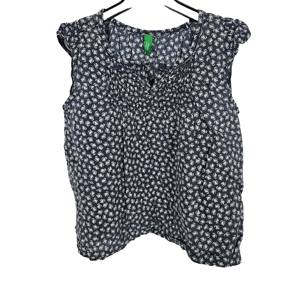EK8296 Baby Kleid Mädchen United Colors Of Benetton Blau Mit Blumenmuster0