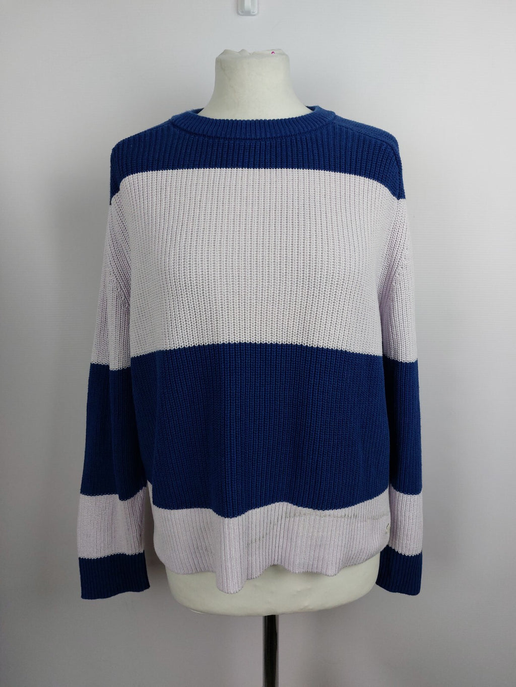 EK1839 Damen Strickpullover von Marc O`Polo, blau/rosa gestreift, Gr. S0